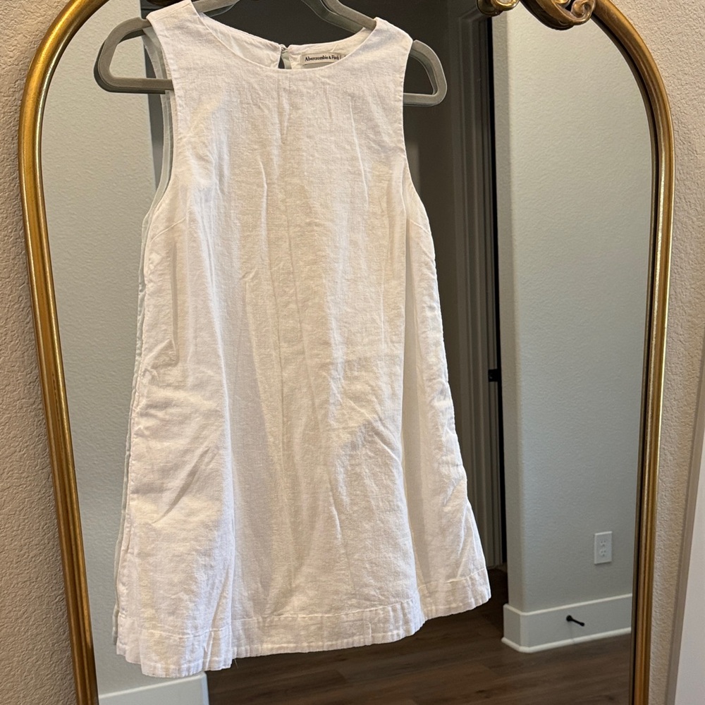 A&F High Neck Linen Blend Mini Dress